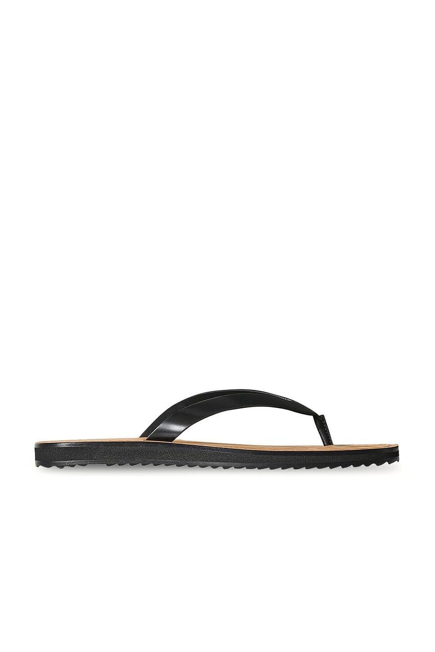 The Row City Flip Flop in Black & Natural leather flip flop